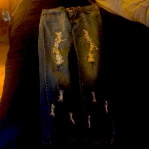 Premier ripped skinny jeans